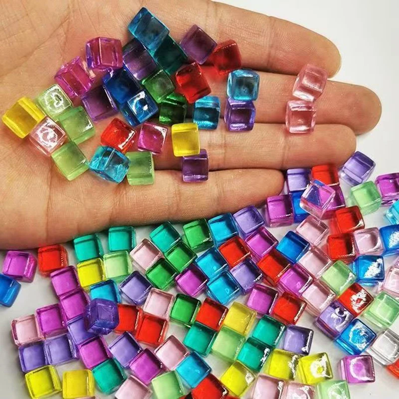 50PCS Transparent Acrylic Blank Dice 10MM Assorted Centimeter Cubes Math Educational Toys Board Games Accessories