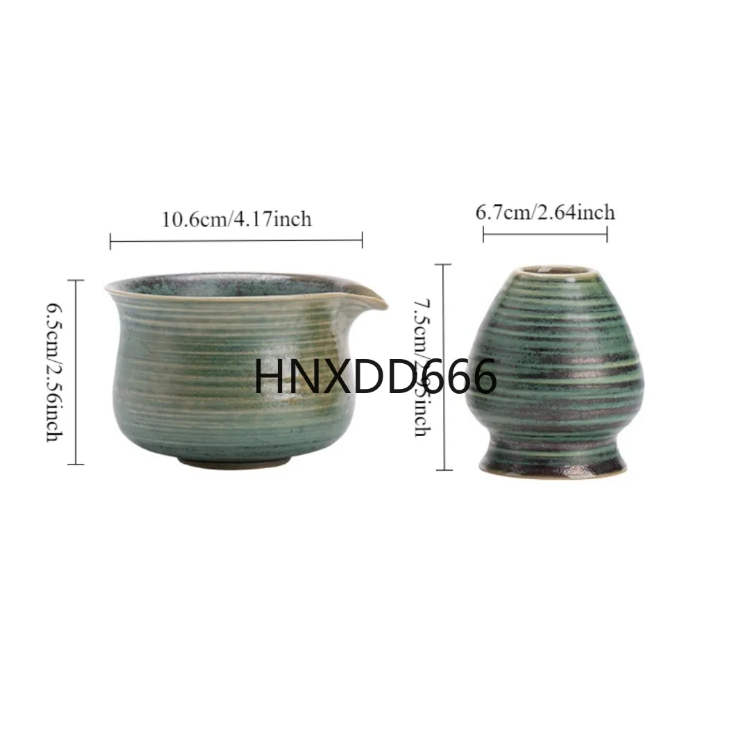 

Creative simple kiln change retro threaded pointed ceramic matcha bowl tea basket set household tea bowl tea set tools