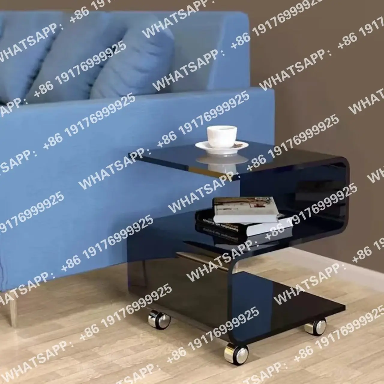 Modern Minimalist Transparent Acrylic  Coffee Table Rectangular Tray Side Table Living Room Plastic Furniture