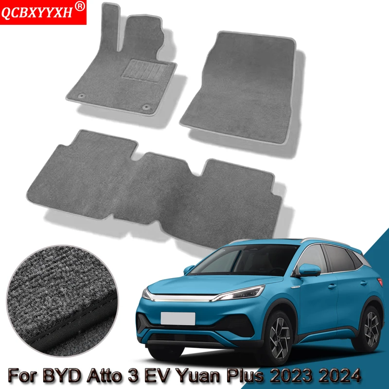 Custom Car Floor Mats For BYD Atto 3 EV Yuan Plus 2022 2023 2024 Waterproof Non-Slip Floor Mats Internal Protection Carpets Rugs