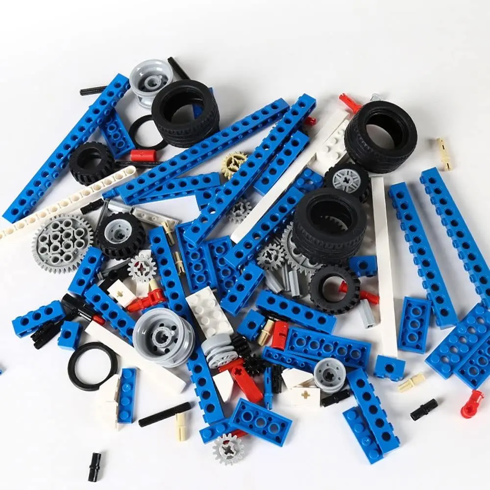 396PCS 7 Forme diverse Erector Set Stelo Giocattoli Parti tecniche Motore di energia elettrica Building Blocks Modello Multi tecnologia
