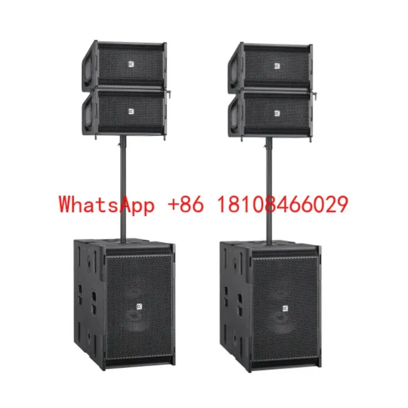 10" Wood Cabinet Line Array Speaker System for Indoor/Outdoor Parties Stages Two-Way Crossover Memory Card Support Single Color