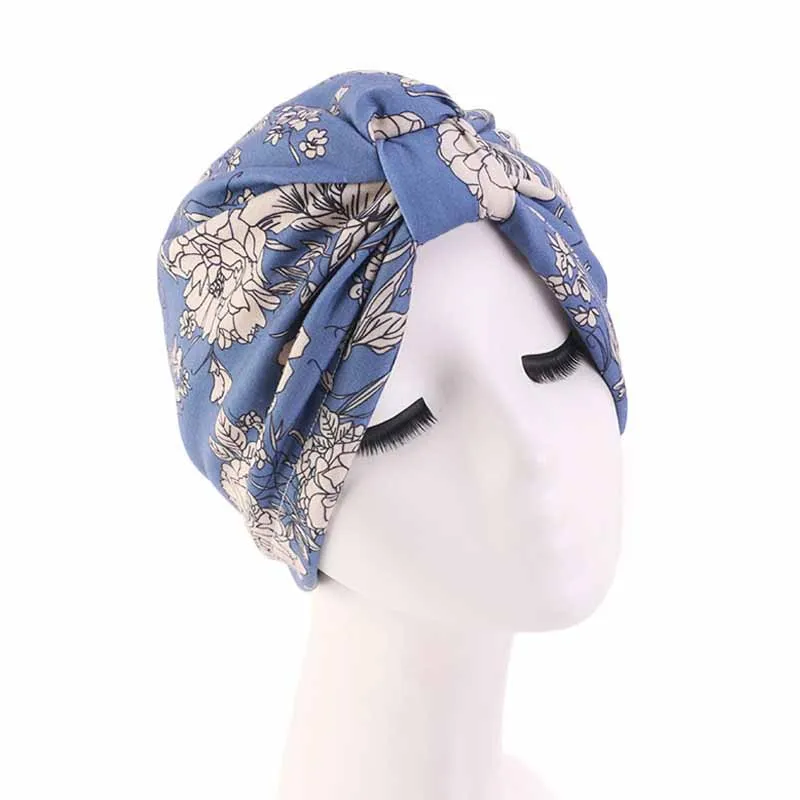 Turban Plissé pour Femme Musulmane, Hijab Imprimé Floral, Bonnet Chimio, Perte de Cheveux, Bonnet, Foulard Rond, Nouvelle Collection