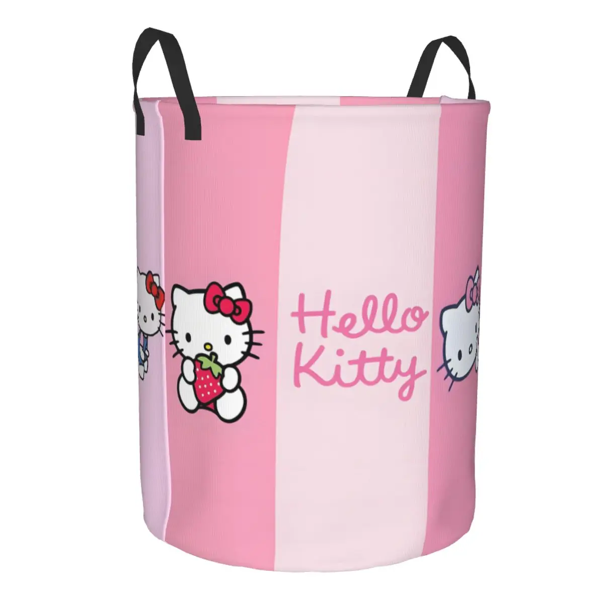 Custom Hello Kitty Anime Cat Cartoon Collage Laundry Hamper Large Clothes Storage Basket Toy Bin Organizer for Boy Girl