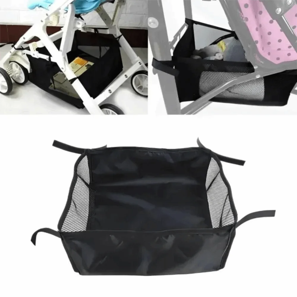 

Portable Baby Stroller Bottom Basket Universal Large Capacity Stroller Storage Bag Hanging Pram Bottom Organizer Shopping
