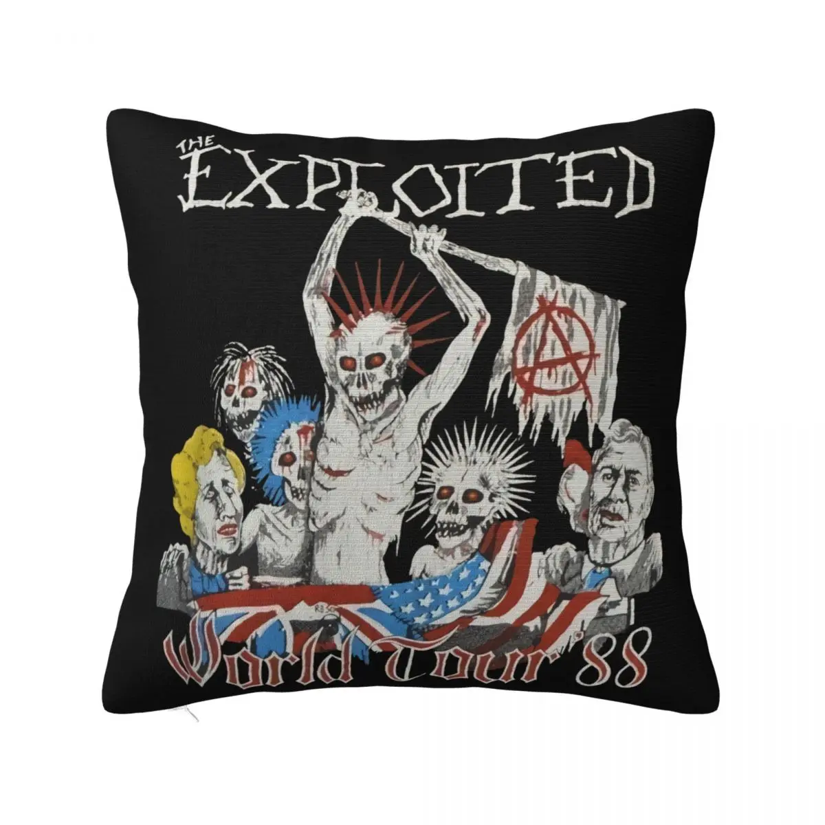 1988 The Exploited World Tourheavy Motif Print Streetwear Novelty Female 2021 Best Selling Interested Pictures Pillow Case