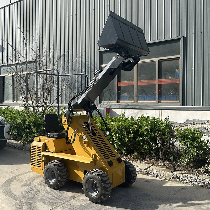 Big Bucket Volume Wheel Track Mini Skid Steer Ride On Compact Front Loader 13.5Hp Gasoline Diesel Ride On Skid Steer Loaders Hth