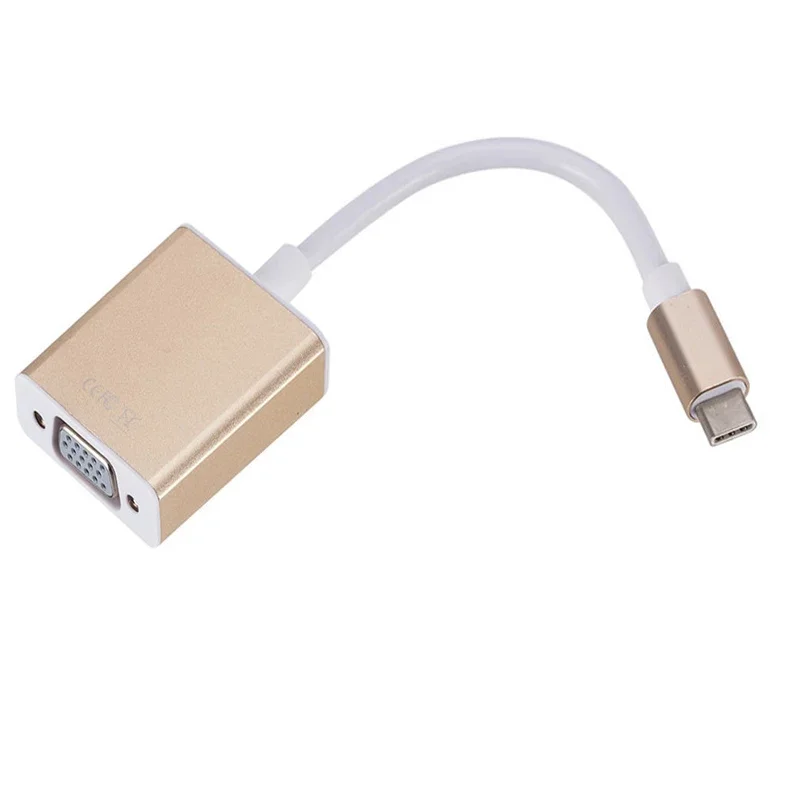 نوع C إلى VGA محول HDTV كابل الفيديو USBC VGA محول لماك بوك 12 بوصة Chromebook بكسل الكمبيوتر المحمول الكمبيوتر إلى العارض