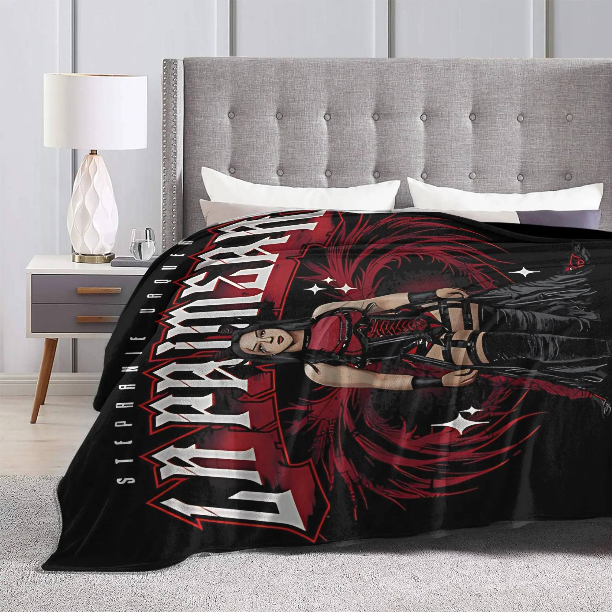 ستيفاني فاكر المصارع الملحقات بطانية سوبر لينة الفانيلا رمي البطانيات مريحة الفراش يلقي