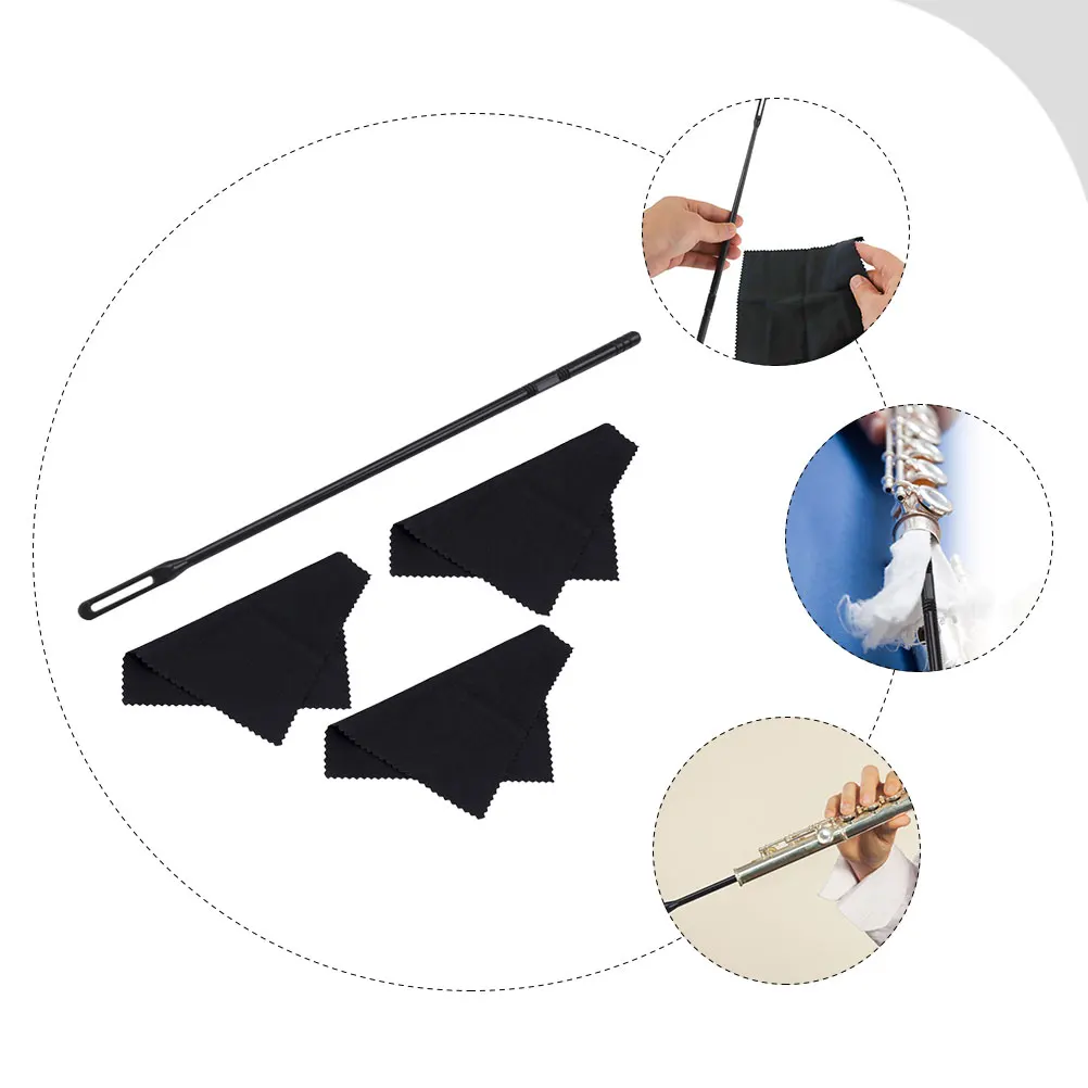 

Cleaning Rod Cloth Set Flute and Maintenance Kit Cleaner Cotton Swab for inside