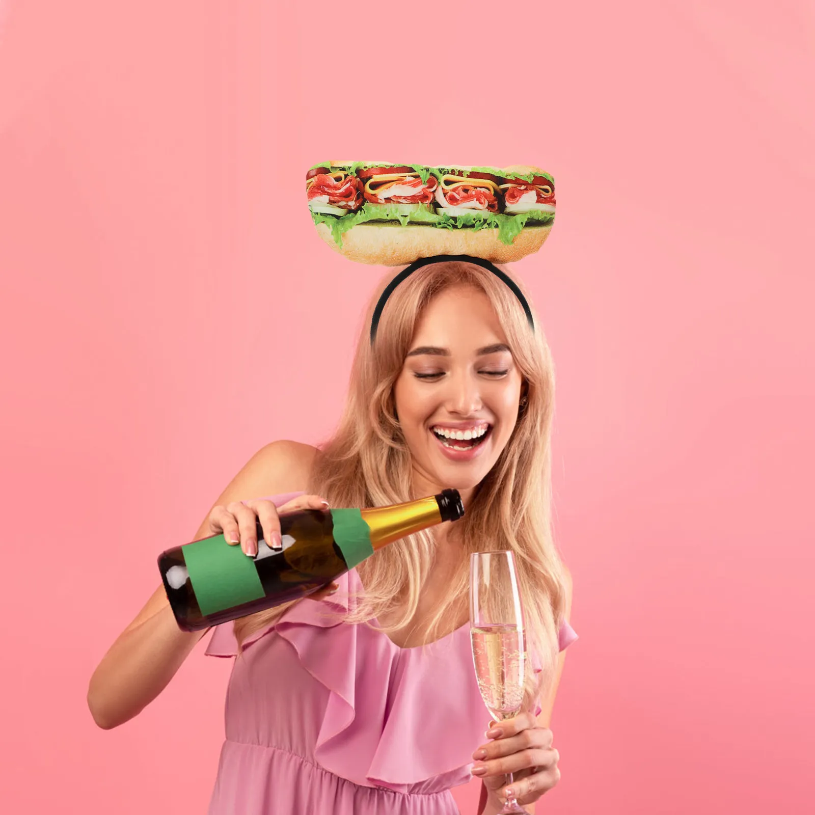 

Sandwich Headband Cute Food Themed Hair Accessory Lightweight Comfortable for Parties Cosplay Music Festivals Carnival Photo