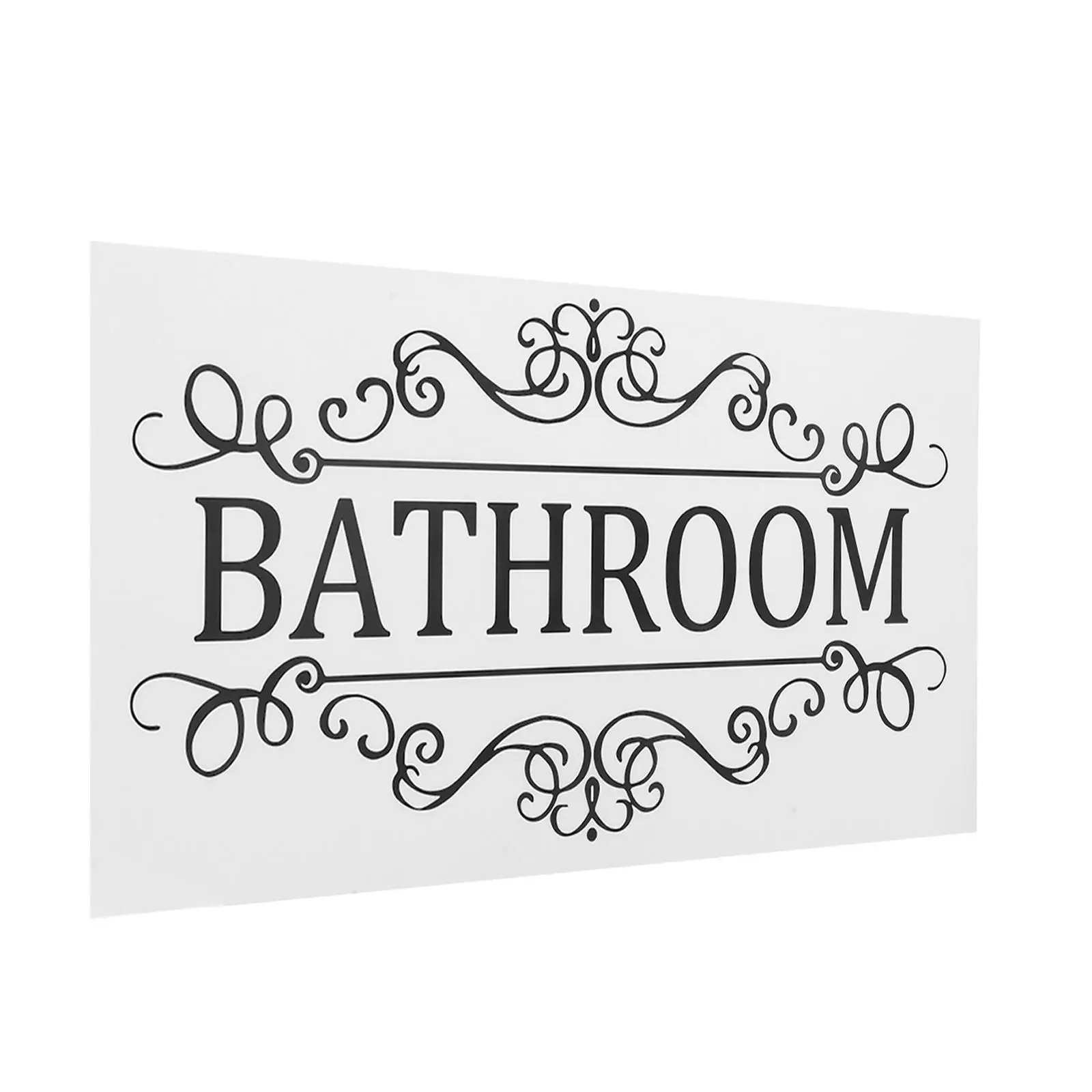 Bathroom Decorative Stickers Waterproof Removable Black Child Restroom Business Door Signs Wall Decor Easy Clean Clear Visible