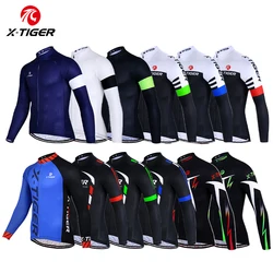 X-TIGER Cycling Jersey Men Long Sleeve MTB Bicycle Cycling Clothing Mountain Bike Sportswear Breathable MTB Shirts Basic Series