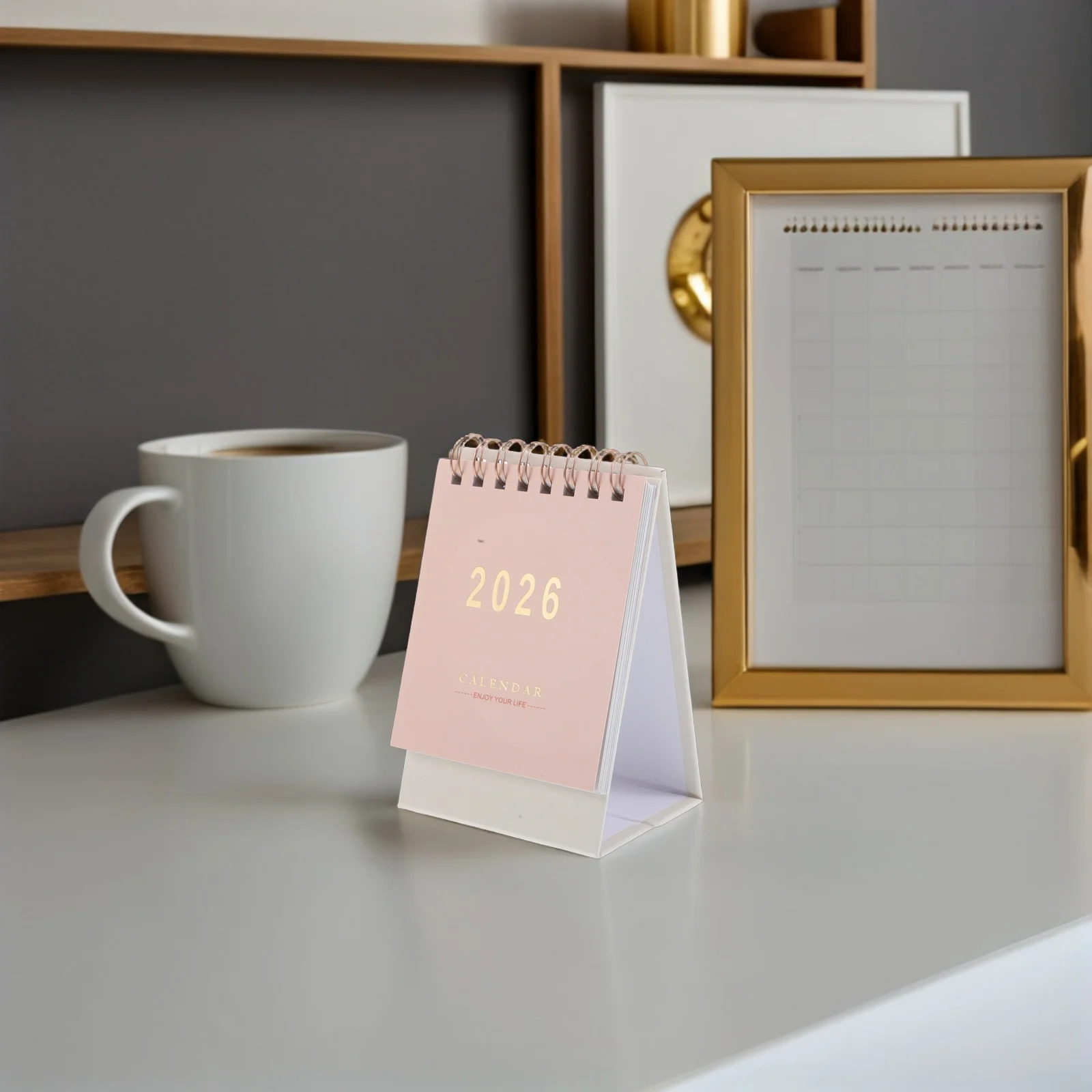 Piccolo calendario da tavolo 2026 in piedi con design a fogli mobili, pianificatore mensile per ufficio, casa, camera da letto, efficiente strumento di gestione del tempo minimalista