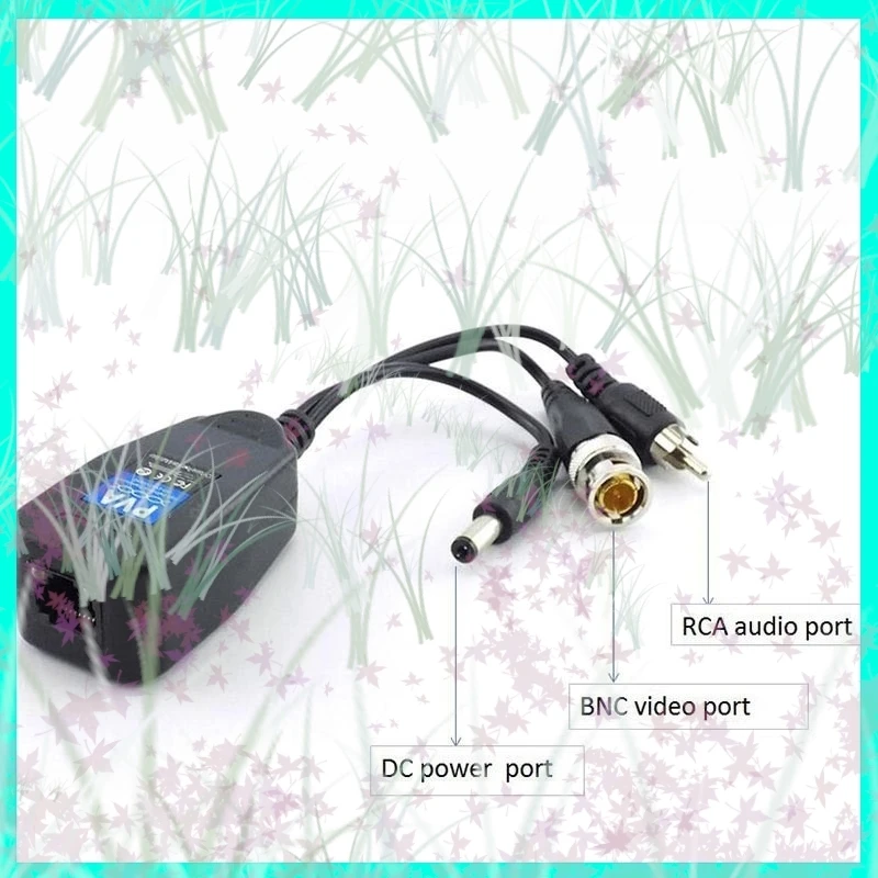 1/2/5Pairs 3 in 1 Passive Power Video Balun Male BNC Connectors Converter Supply Passive Transceiver for CCTV HD Camera DVR E3