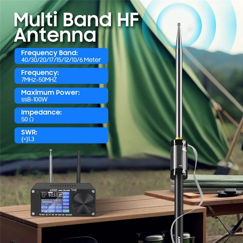 -A96Z JPC-12 هوائي لراديو لحم الخنزير 7Mhz-50Mhz جميع الموجات هوائي عمودي 40M-6M 8 نطاقات مع منظم الشريحة للخارجية