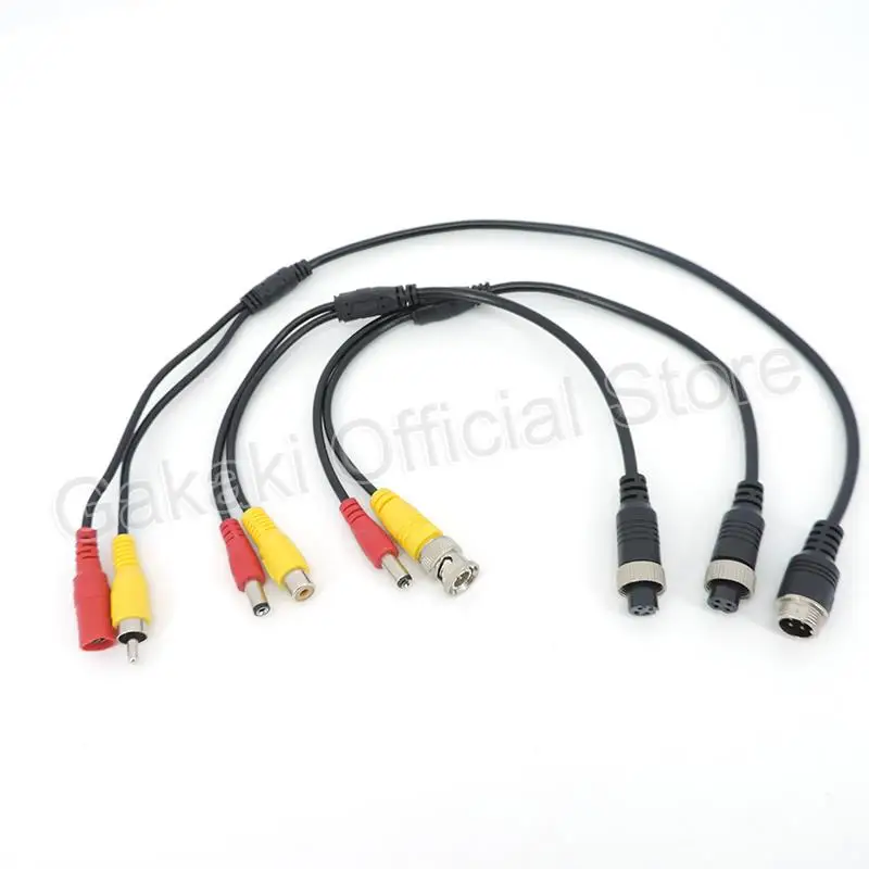 ذكر إلى BNC تيار مستمر الطيران رئيس تمديد موصل كابل محول ، RCA الذكور والإناث ، M12 ، 4Pin ، CCTV كاميرا الأمن