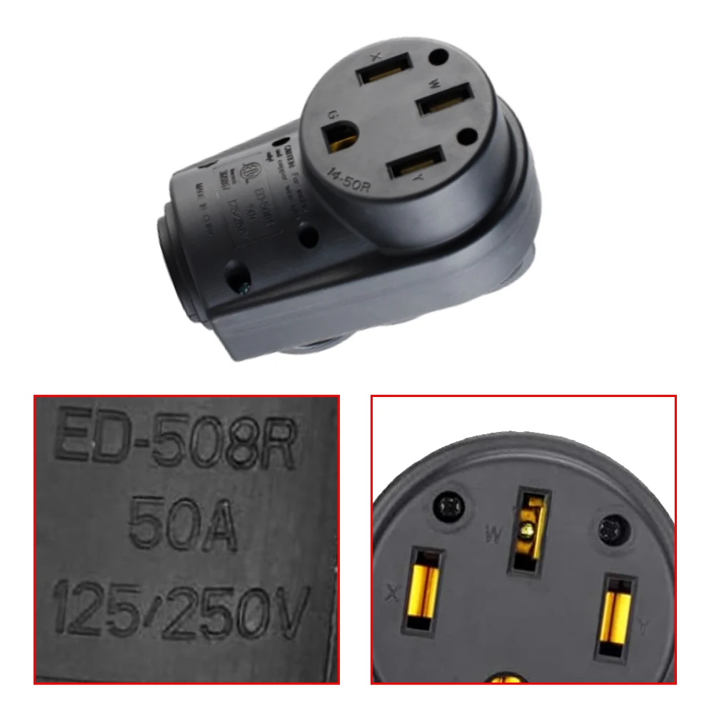 Nema 14-50P 14-50R 50Amp RV Stecker Heavy Duty RV EV Ersatz Buchse Stecker/Buchse mit ergonomischem Griff 125V/250V für Camper