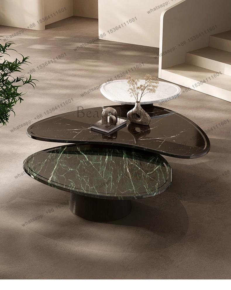 

Luxury Natural Stone Coffee Table, Italian Freeform Design, Heat & Scratch Resistant, Master Designer Art Piece, Customizable