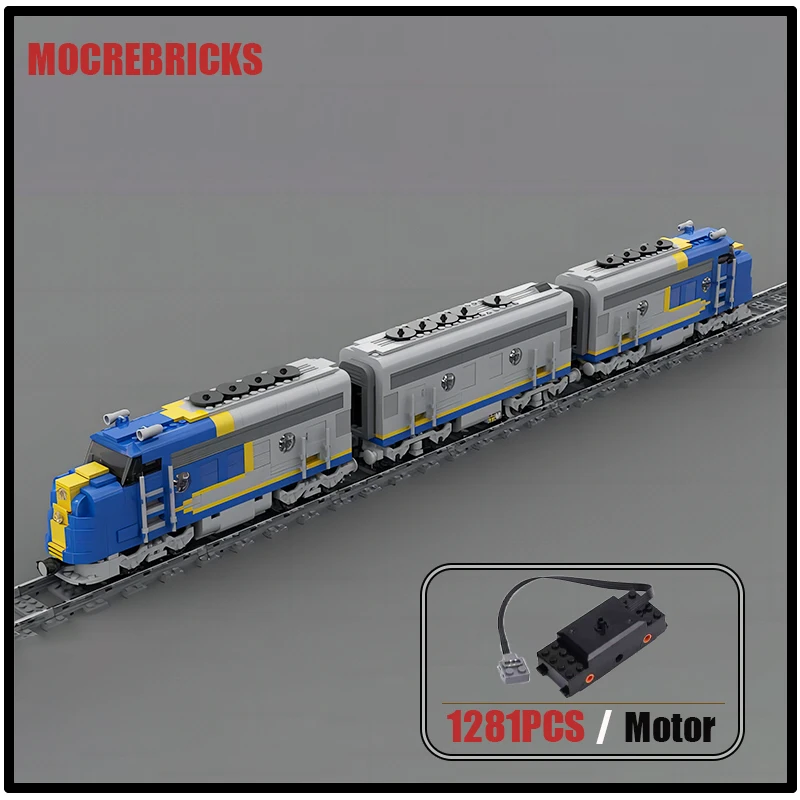 

MOC Technology Building Blocks Santa Fe Super Chief Locomotive Train Railway Carriage Sets Puzzle Kid's Bricks Toys Xmas Gifts