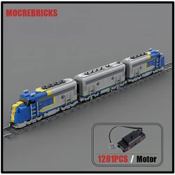 MOC Technology Building Blocks Santa Fe Super Chief Locomotive Train Railway Carriage Sets Puzzle Kid's Bricks Toys Xmas Gifts
