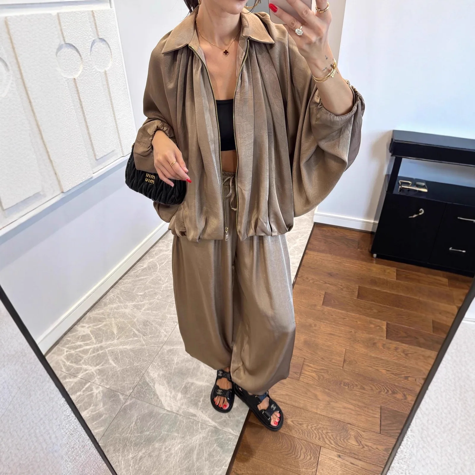 

2025 Autumn and Winter New Women's Fashion Relaxed Elegant Temperament Casual Jacket Coat Pants Suit Two-piece Ladies