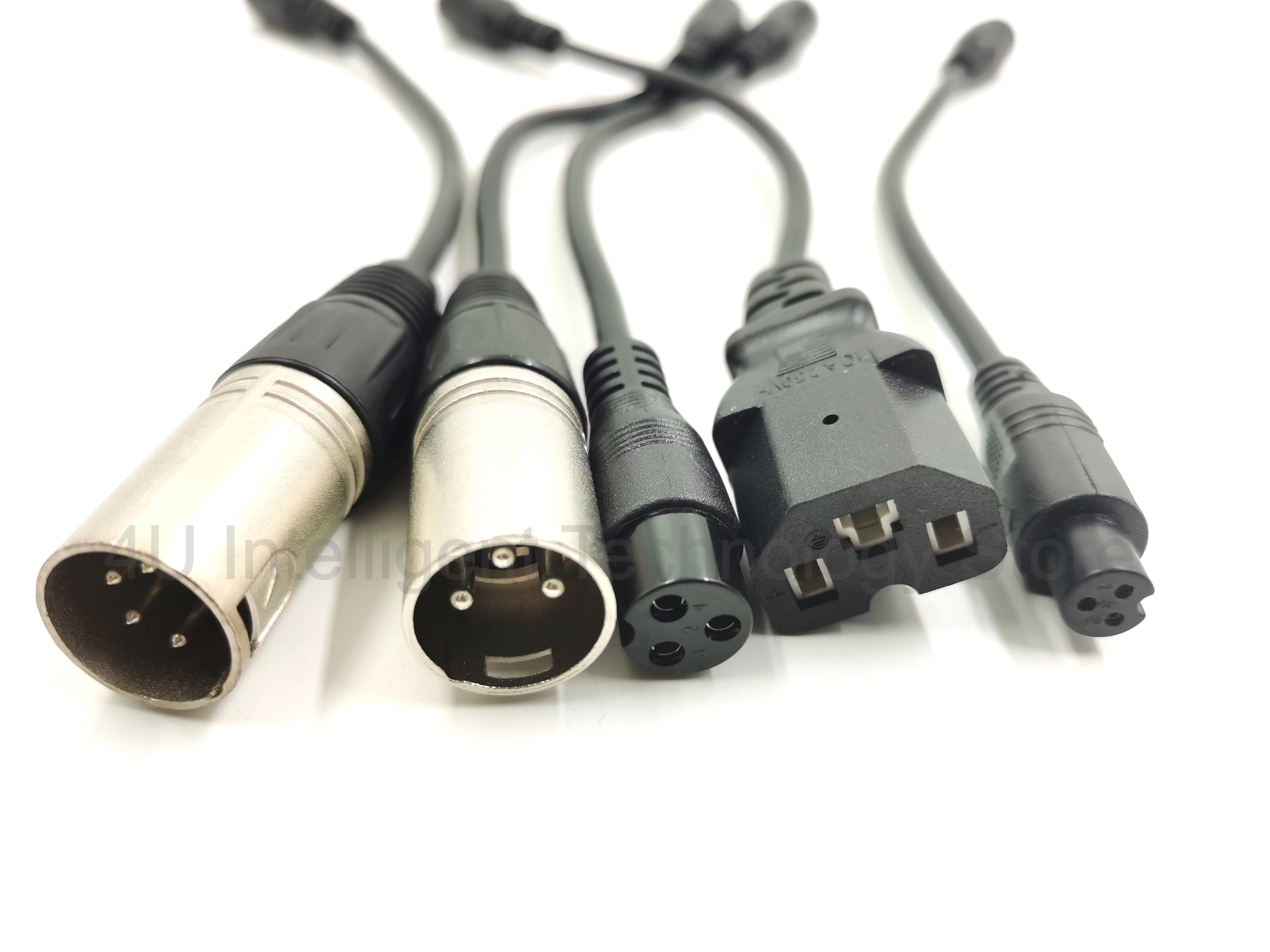 Electric Scooter Charger Extension Cable Female DC5521 to GX12 GX16 XLR 3Pin XLR 4Pin Triangle Plug