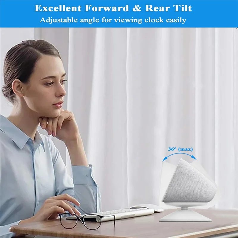 

B24B Adjustable Stand For Echo Show 5 Parts (3Rd Gen), Smart Display Magnetic Stand Mount, With 360 Degree Anti-Slip Base - Whit