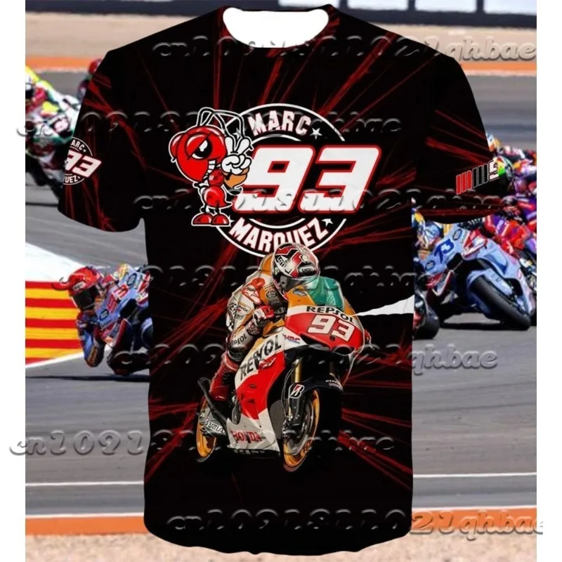

Motorcycle Hot Selling Mark Marquez MotoGp-93 Breathable Quick Drying Short Sleeved Unisex Sports T-shirt for Men and Women