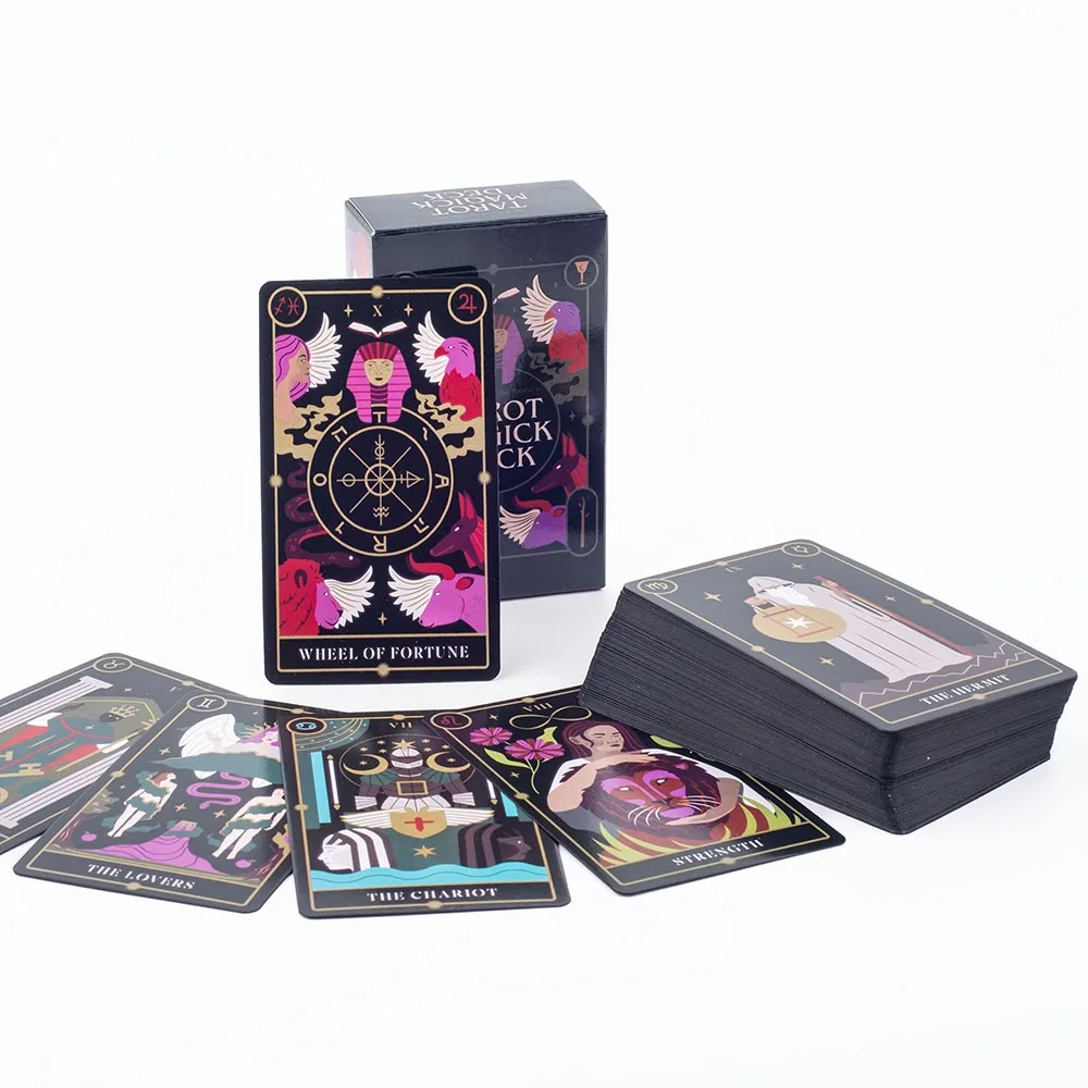 Tarot Magick Deck with Guidebook 10.3x6.1 cm Color Edged Cards For Beginners English Visions Divination Edition Deck Board Game