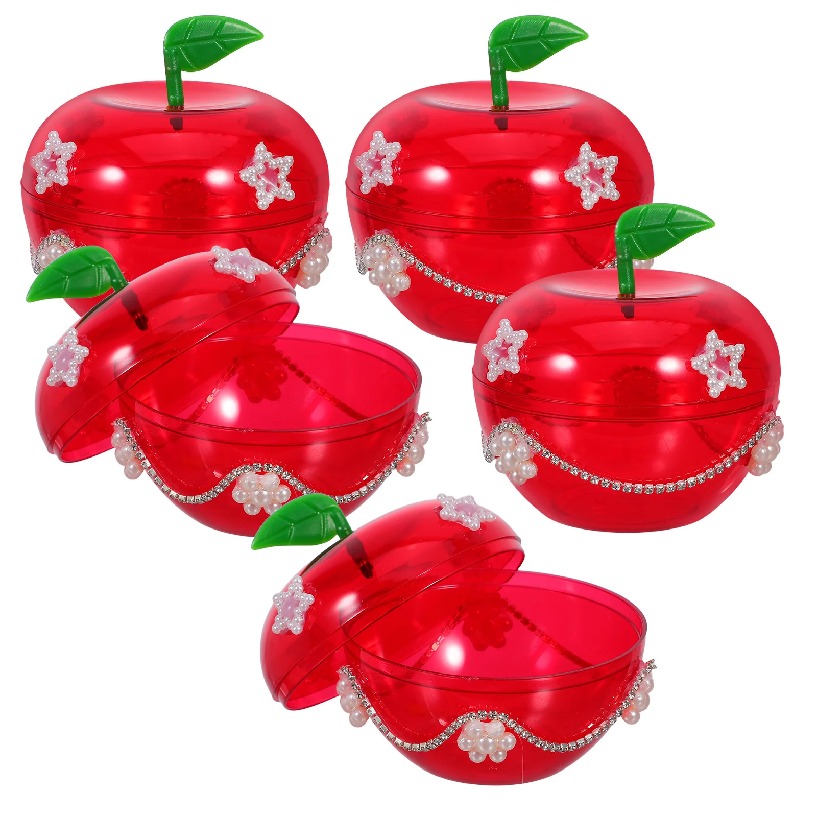 

5Pcs Apple Shaped Candy Jar for Back to School Teacher Appreciation Birthday Holiday Party Favor Boxes