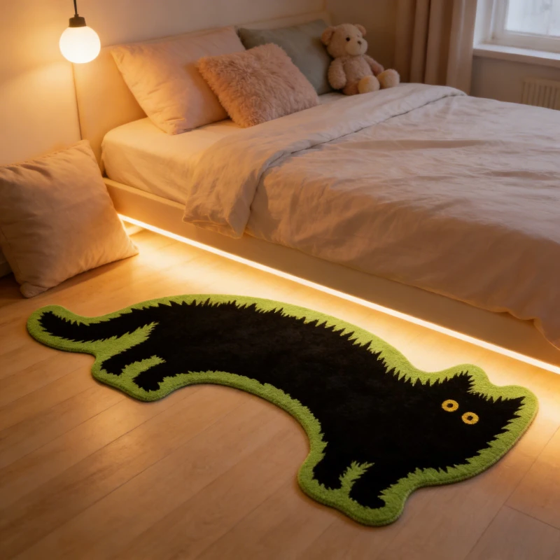 Children's Bedrooms Cartoon Animal Bedside Non-slip Carpets Living Room Special-shaped Fluffy Carpet Balcony Colorful Soft Rugs