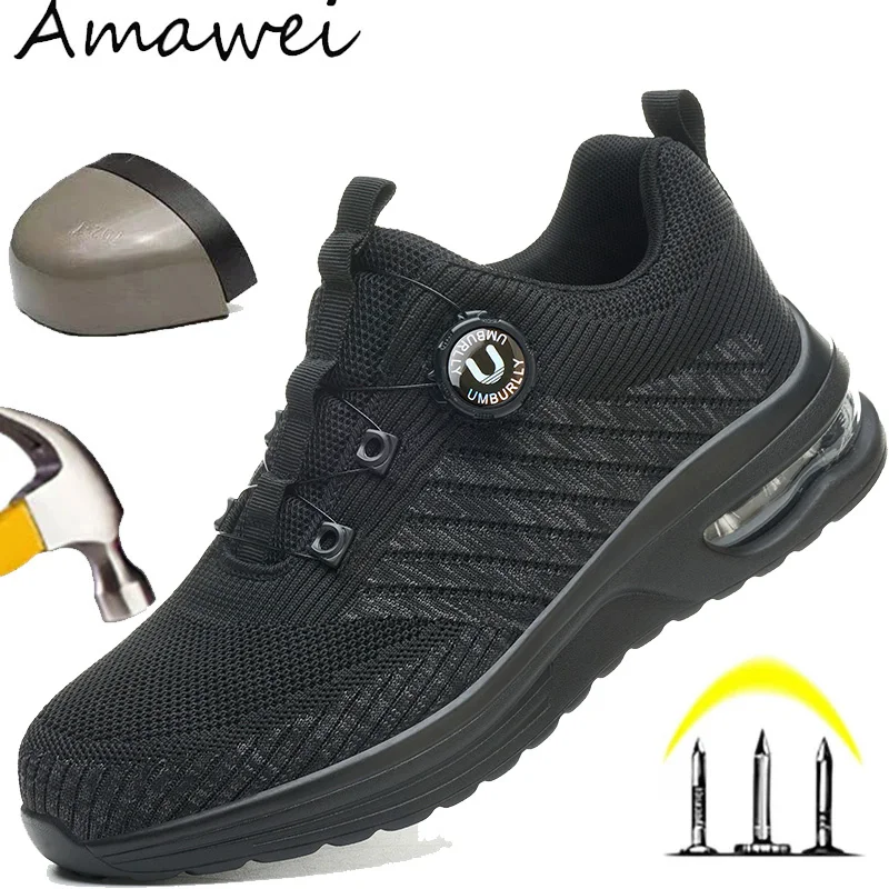 

Защитная обувь для мужчин. Противоударные ботинки со стальным носком. Удобные защитные рабочие ботинки с защитой от проколов для складских и заводских работников.