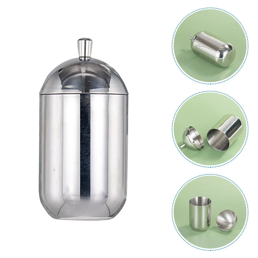 

Cotton Swab Storage Box Dustproof Stainless Steel Makeup Cotton Pads Organizer Compact Space-Saving Desktop Sundries Container