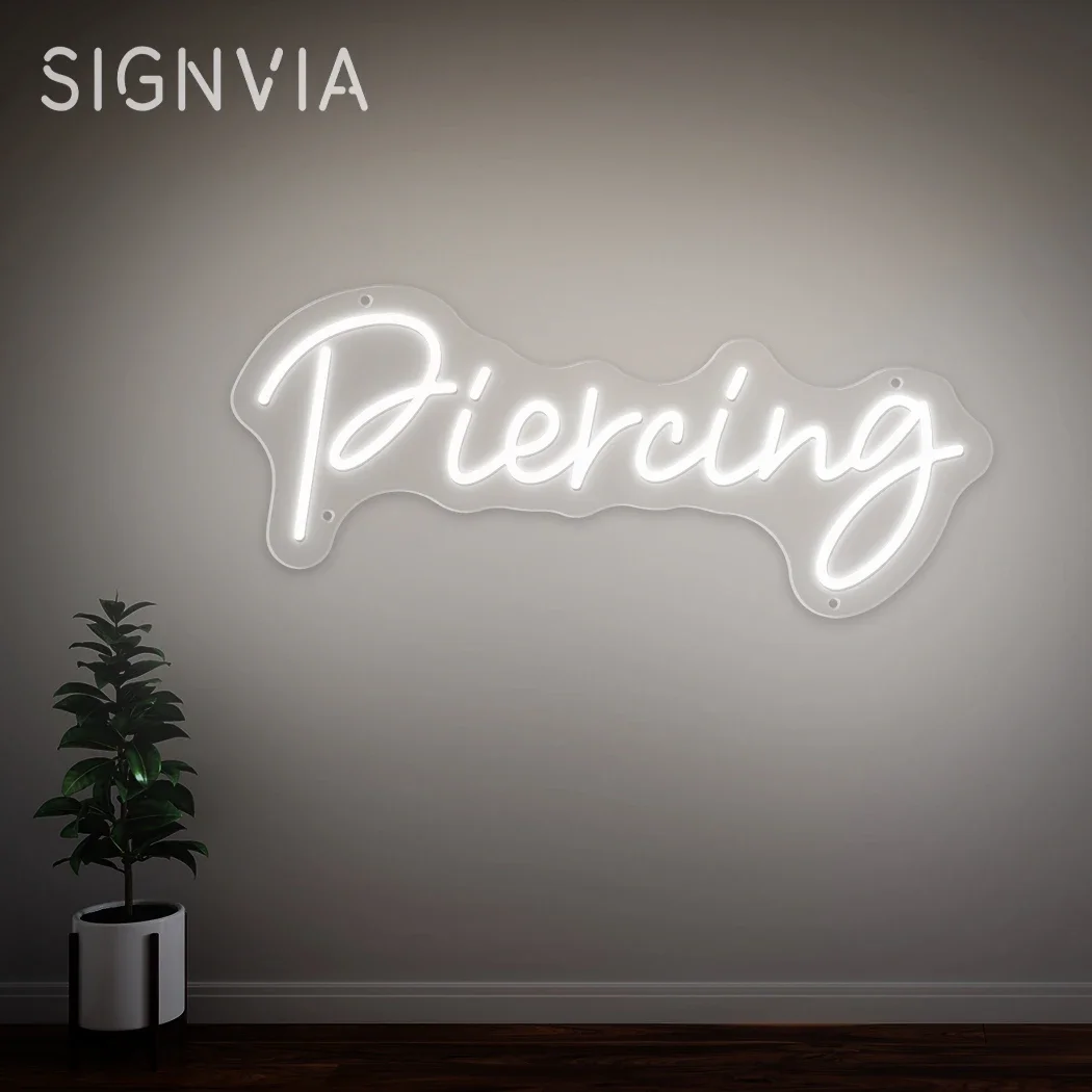 Piercing LED Neon Sign USB Powered Wall Mounted for Tattoo Studios Beauty Shops Body Piercing Business Stores Beauty SPA Lights