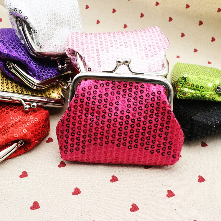 Women Sequins Card Coin Purses Luxury Handbags Lady Designer Bling-Bling Clutch Glittery Handy Buckle Mini Wallet Carteras Mujer