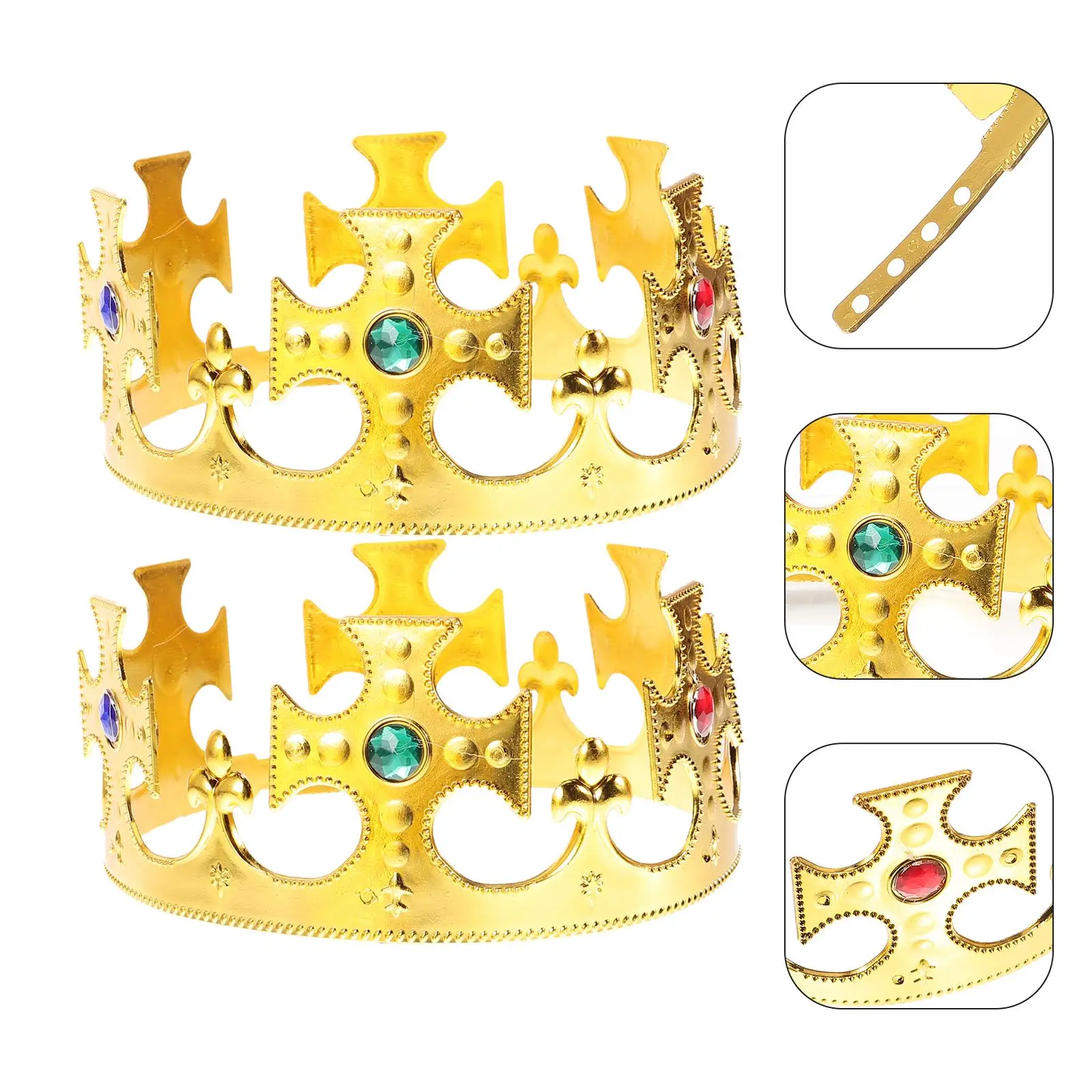 

2 Pcs Halloween Party King Crown Queen Medieval Crown Theater Halloween Prop Birthday Party Favors