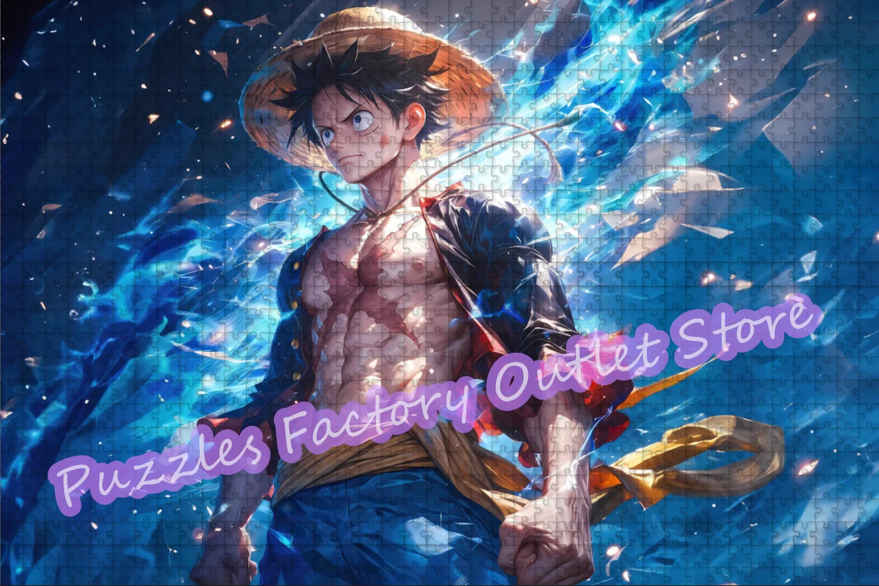 One Piece Anime Jigsaw Puzzle Monkey D Luffy Rubber Warrior Cartoon Print Pieces Puzzle for Kids Education Decompression Toys