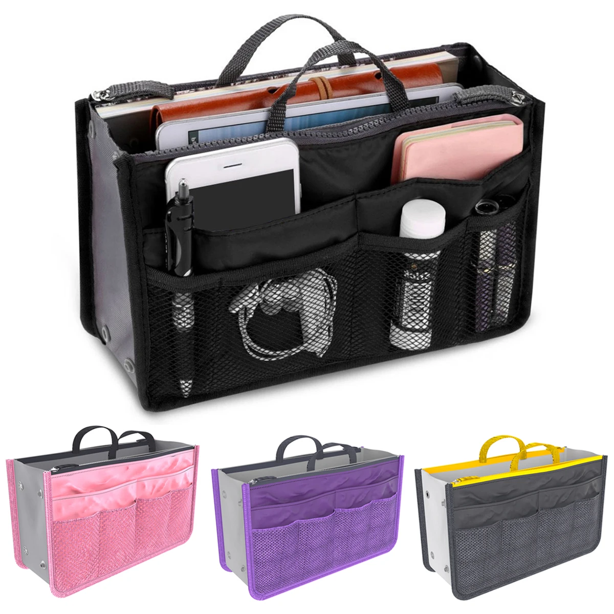 Organizer Insert Bag Women Travel Insert Organizer Handbag Purse Large liner Lady Makeup Cosmetic Bag Cheap Female Tote Hot Sale