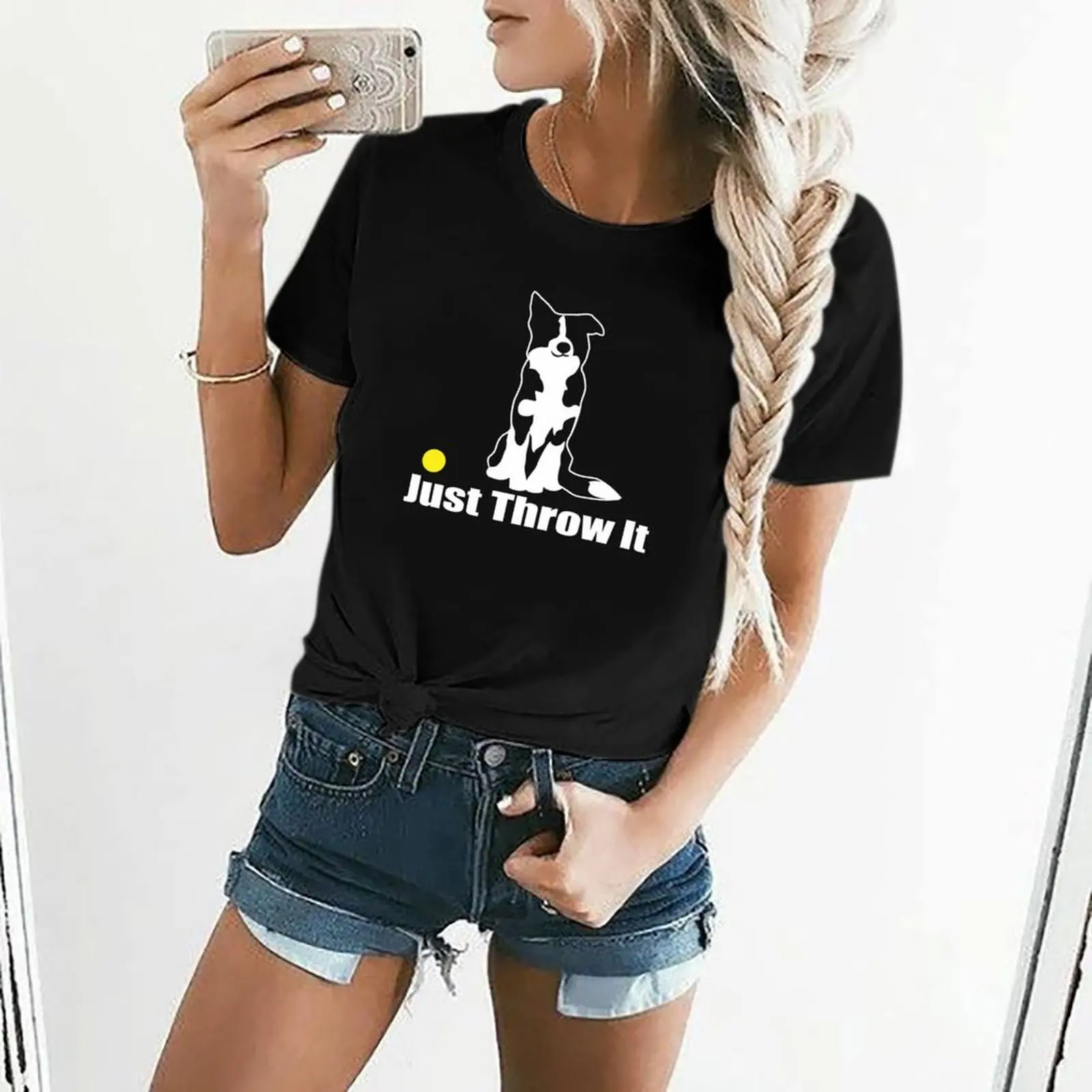 Just Throw It Border Collie Dog NickerStickers? on Redbubble T-Shirt tops t shirts for Women