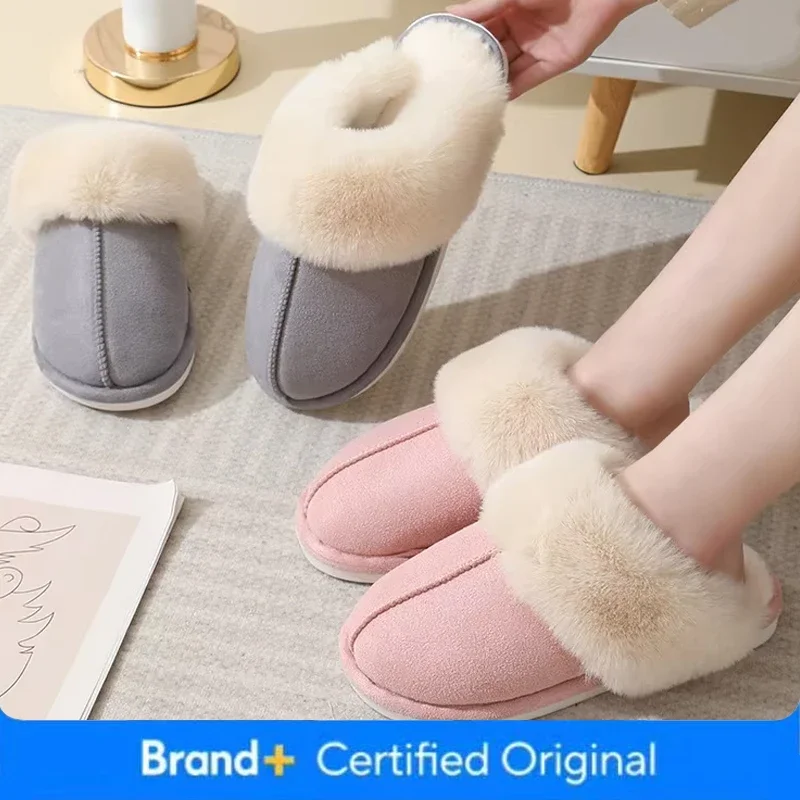 شعبية تصميم الشتاء فو نِعال من الفراء للأزواج أحذية منزلية دافئة مريحة داخلي في الهواء الطلق عدم الانزلاق منزل النعال القطنية