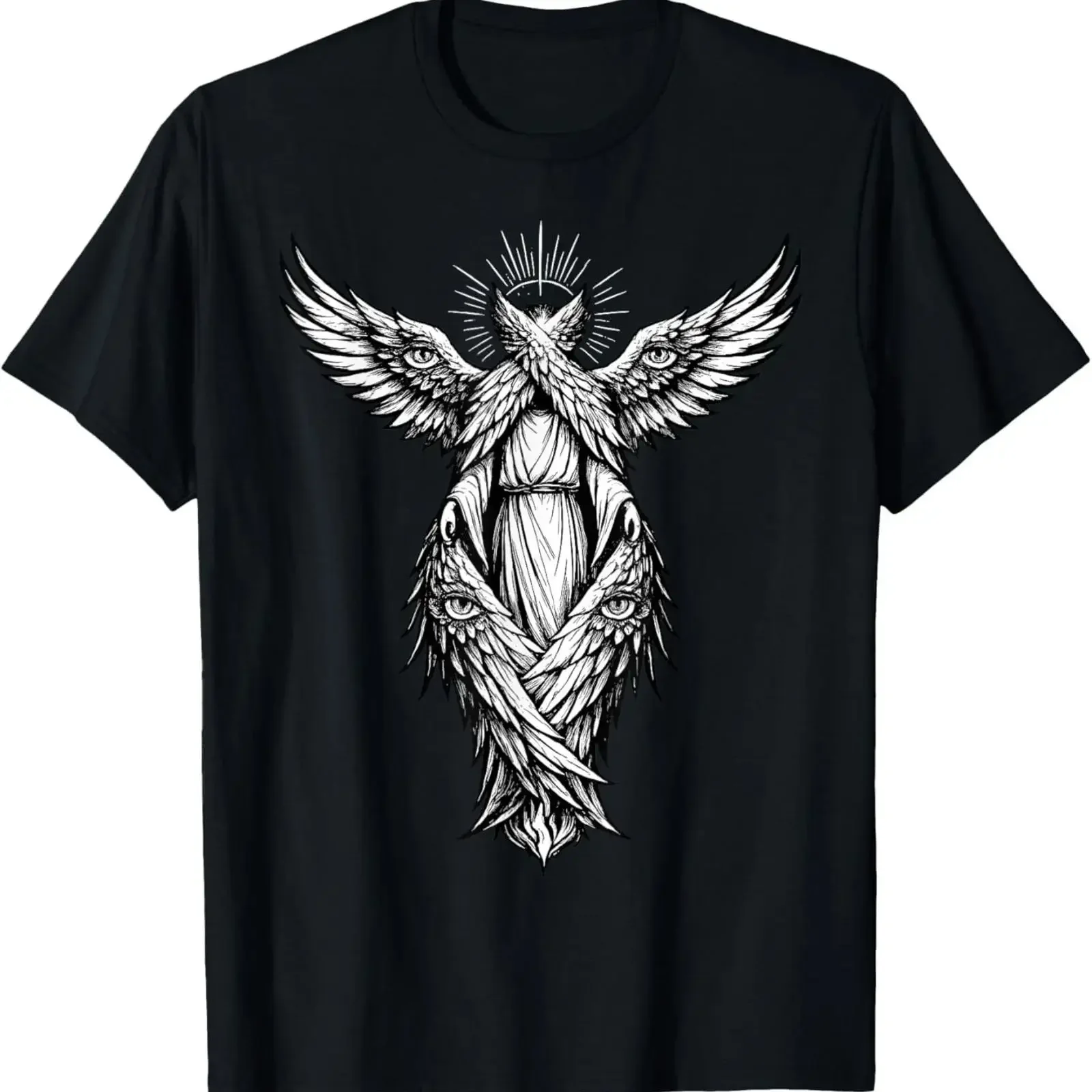 Seraphim Biblical Accurate Angel Seeing Eye Christian T Shirt vintage Washed Slightly streetwear Breathable Stylish Soft