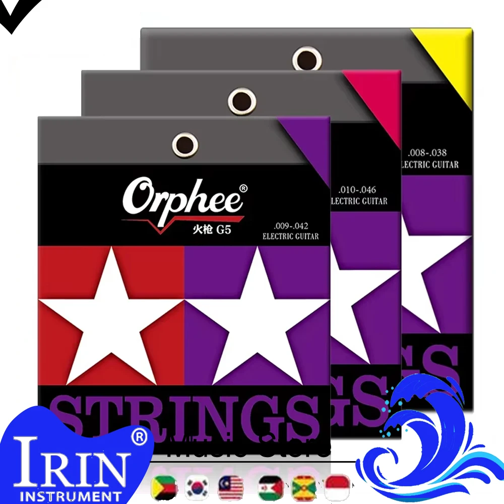 Orphee Electric Guitar Strings Fire Lock Series Nano Coating Hexagonal Core 100% Nickel Electric Guitar Strings Accessories
