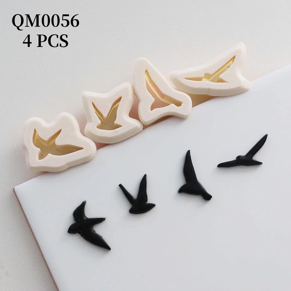 Four Specifications Bird Shape Polymer Clay Cutters Cute Soft Pottery Clay Mold DIY Earrings Necklace Jewelry Cutting Tools