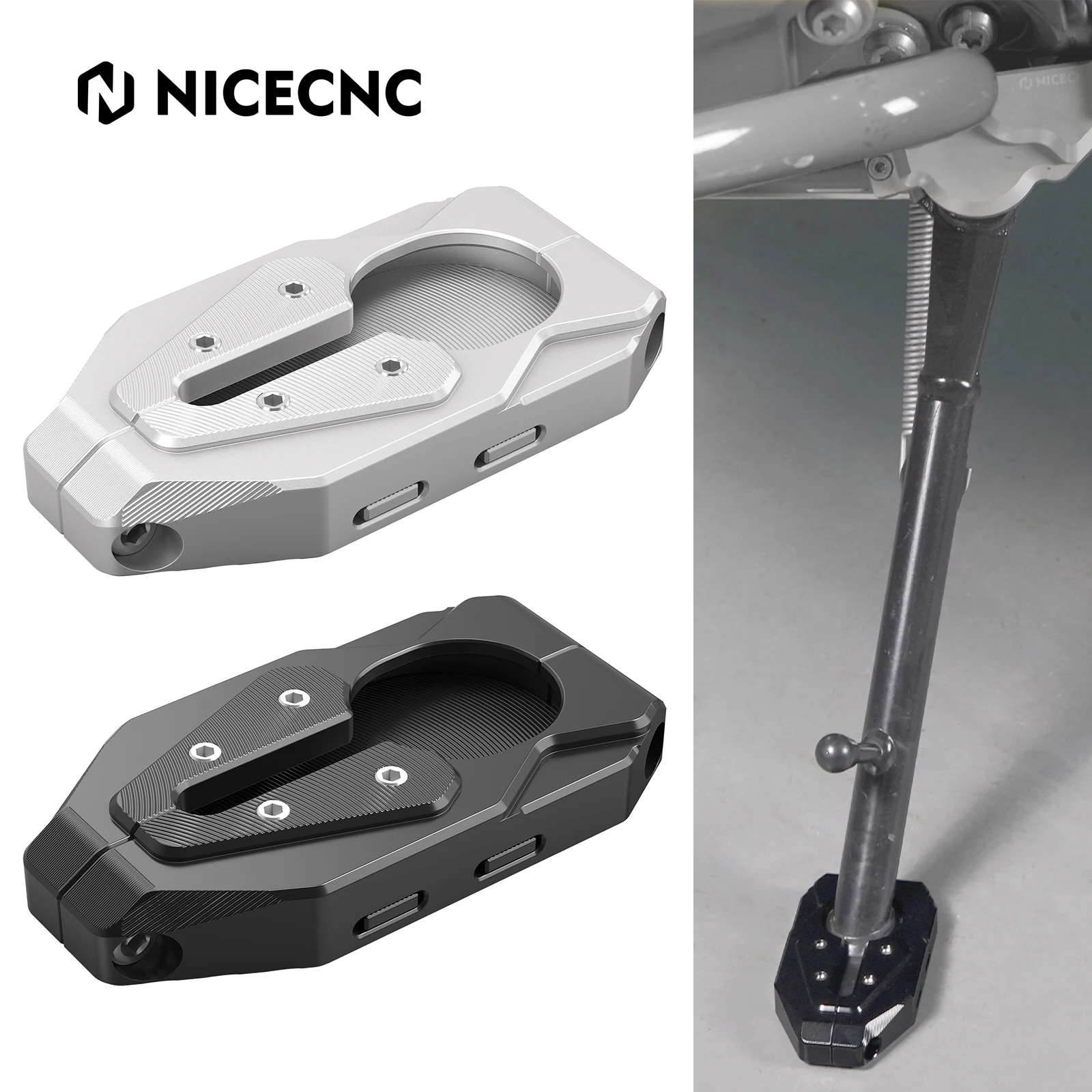 

For 2016-2018 BMW R1200GS R 1200 GS Kickstand Extension Pad Side Stand Enlarger Plate for BMW R1250GS 2019 2020 2021 2022 2023