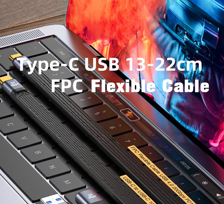 USB3.1 10Gbps Short Cable 13cm PD 100W USB to Type C Cable Converter OTG USB Adapter USB4 20Gbps Cable 22cm for SSD Power Bank