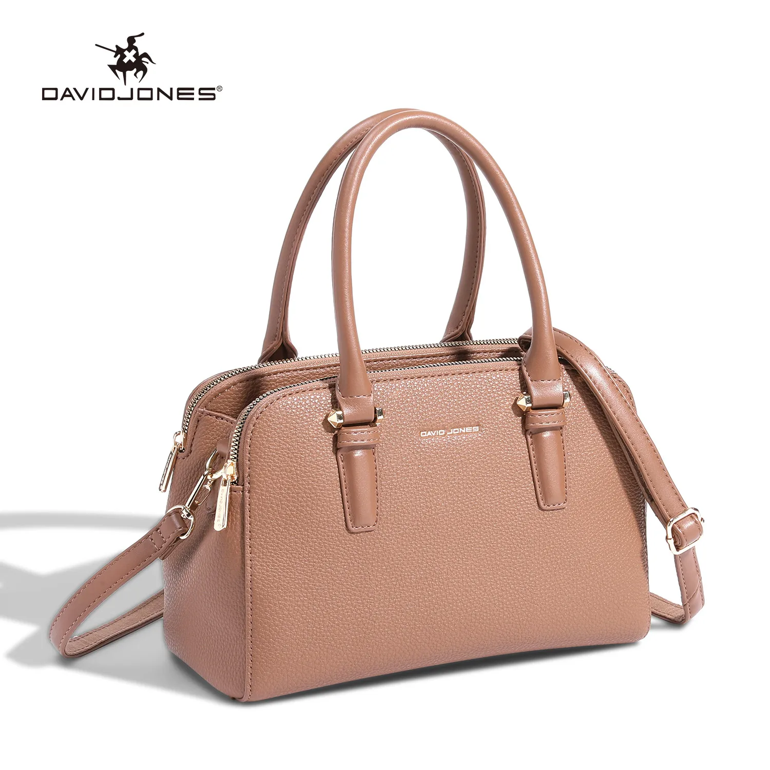 New David Jones Women Top-Handle Bag Student School Bookbag PU Leather Female Crossbody Bag Large Capacity Lady Shoulder Bag