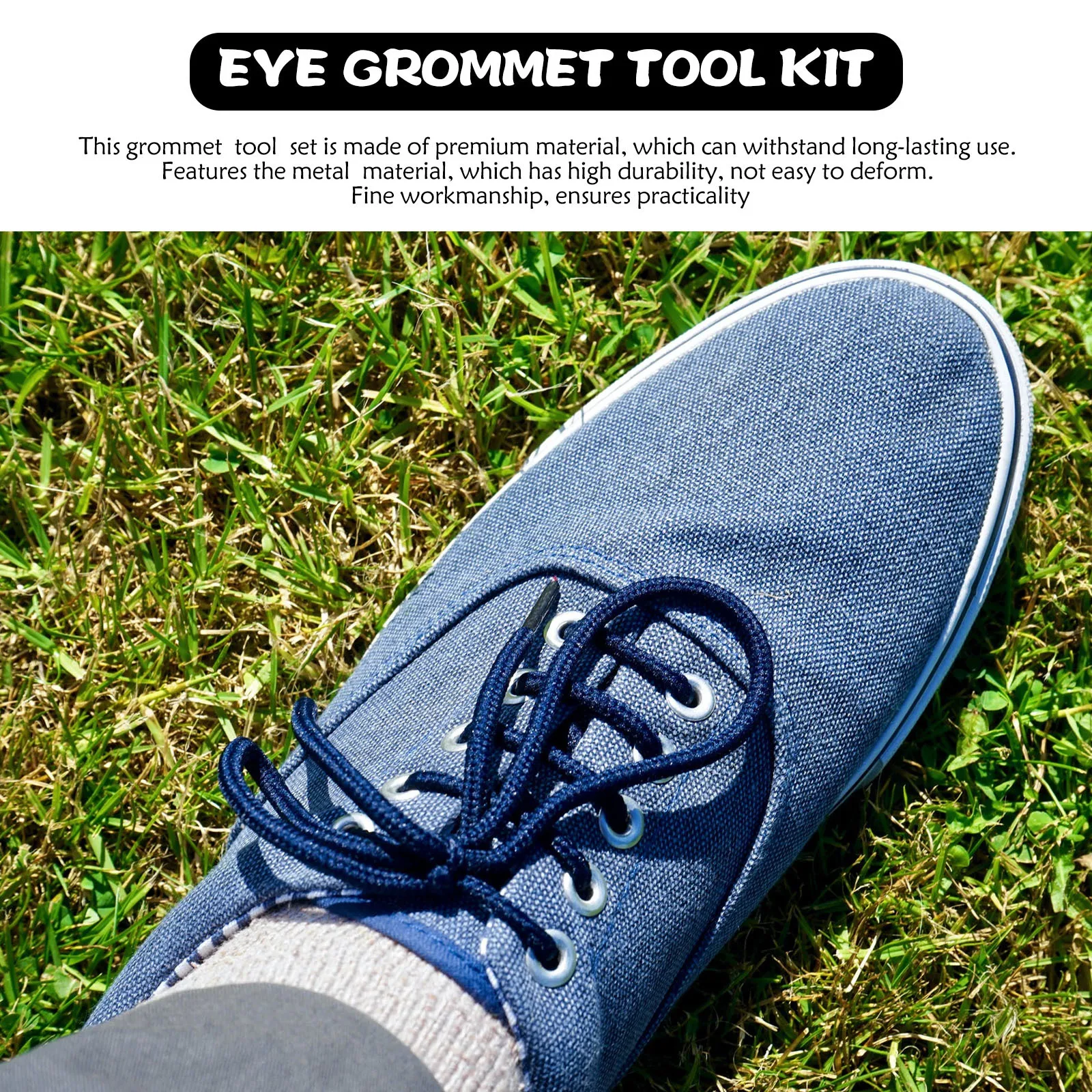 

1Set Grommet Kit Eyelets Punch Tool for Fabric Tarps Curtains Shoes Backpack DIY Grommet Kit Grommets for Fabric