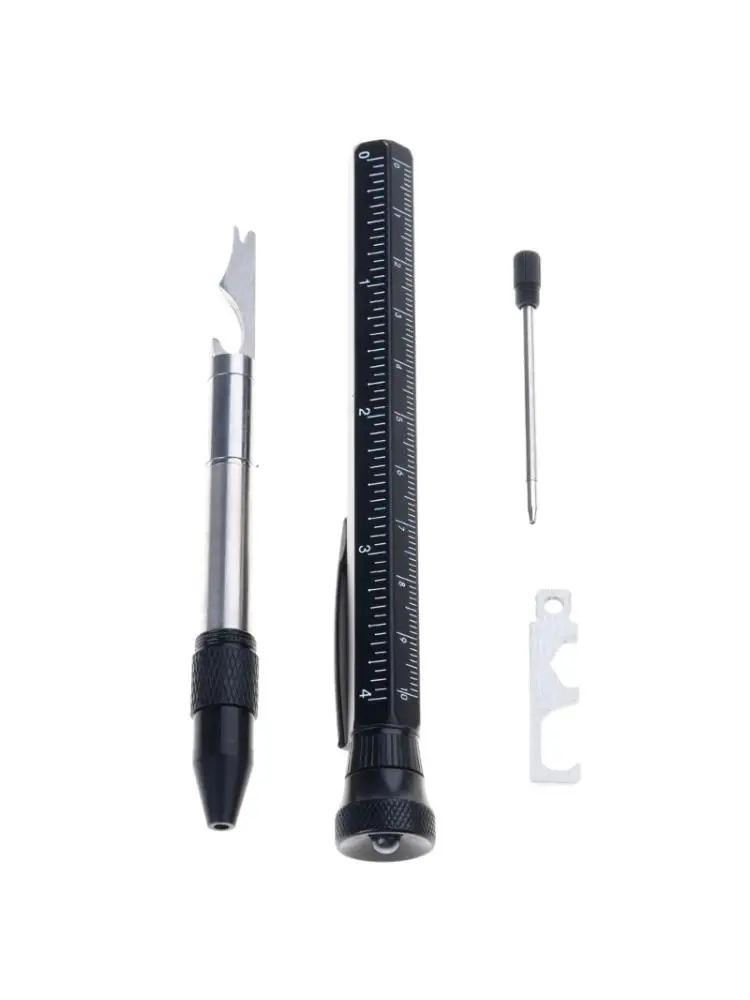 14 in 1 Multitool Pen with Built In LED Light Screwdrivers Scissors Ruler Bottle Opener Wrenth for Outdoor Daily Use D2RC