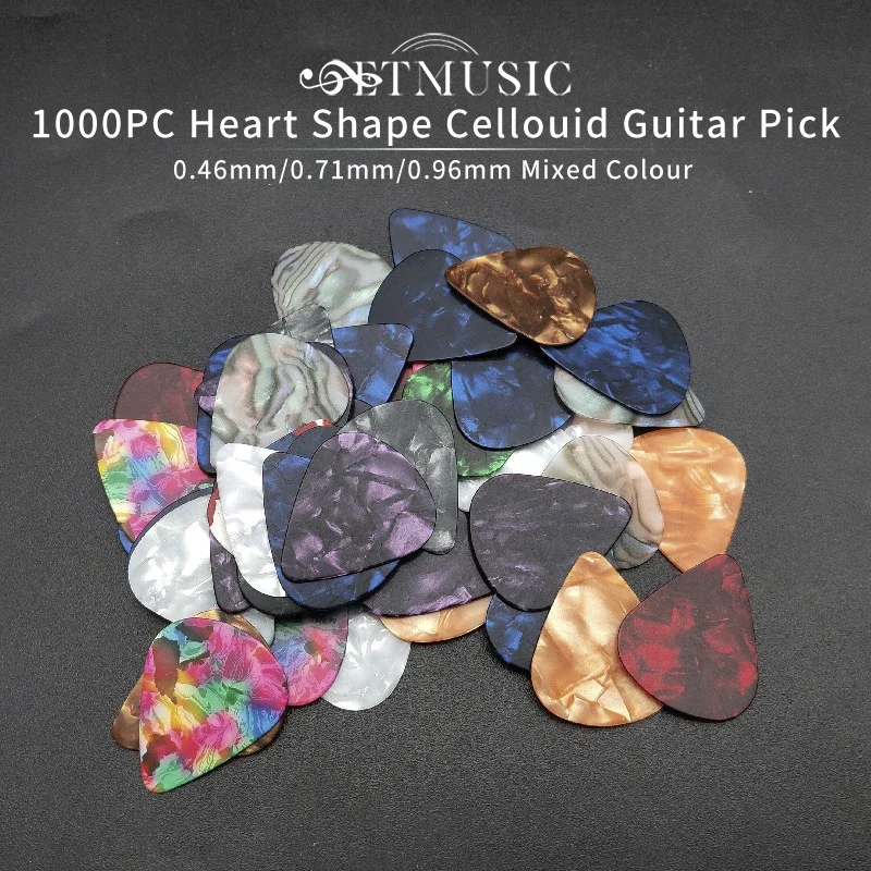 

1000PC Cellouid Acoustic Electric Bass Gutiar Pick Plectrum Guitarra Musical Instrument 0.46mm/0.71mm/0.96mm Guitar Pick